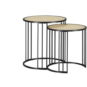 Roomers Beistelltisch 2er Set - holzfarben - Materialmix - 47 cm - 45.0 | Möbel Kraft