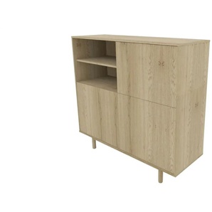Roomers Highboard  Offida ¦ holzfarben ¦ Maße (cm): B: 125 H: 115 T: 43.0