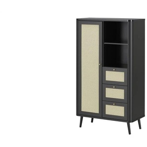 Roomers Highboard  Vienna Premium ¦ schwarz ¦ Maße (cm): B: 80,9 H: 138,6 T: 40.0
