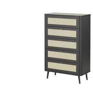 Roomers Kommode  Vienna Premium ¦ schwarz ¦ Maße (cm): B: 81 H: 126 T: 40.0