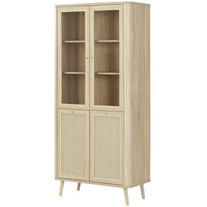 Roomers Vitrine  Rafia Premium ¦ holzfarben ¦ Maße (cm): B: 81 H: 177 T: 40.0