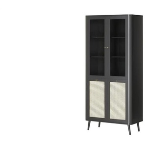 Roomers Vitrine  Vienna Premium ¦ schwarz ¦ Maße (cm): B: 81 H: 177 T: 40