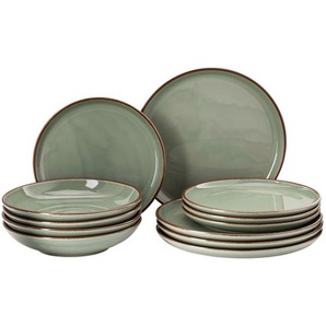 Rosenthal Kombiservice Profi Casual Moos, Olivgrün, Keramik, 12-teilig, lebensmittelecht, stapelbar, Essen & Trinken, Geschirr, Geschirr-Sets,