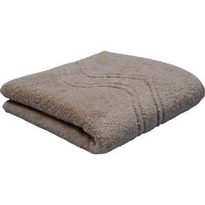 Duschtuch ROSS Cashmere feeling Handtücher (Packung) Gr. B/L: 75 cm x 140 cm (1 St.), braun (cappuccino) Badetücher mit Wellen-Bordüre