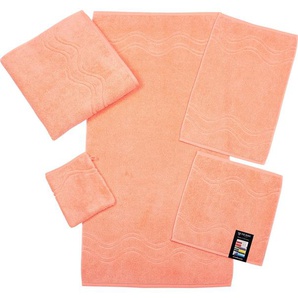 Gästehandtuch ROSS Cashmere feeling Handtücher (Packung) Gr. B/L: 30 cm x 50 cm (6 St.), bunt (peach, pink) Gästehandtücher mit Wellen-Bordüre
