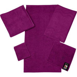 Gästehandtuch ROSS Cashmere feeling Handtücher (Packung) Gr. B/L: 30 cm x 50 cm (6 St.), pink (fuchsia) Gästehandtücher mit Wellen-Bordüre