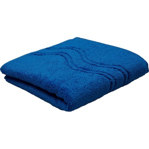 Handtuch ROSS Cashmere Handtücher Gr. B/L: 50 cm x 100 cm (2 St.), blau (ozean) Handtücher mit Wellenbordüre