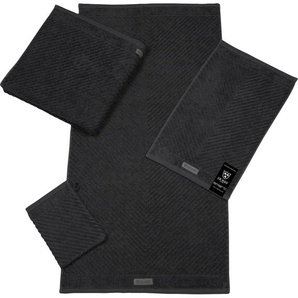 Waschhandschuh ROSS Smart Waschlappen Gr. B/L: 16 cm x 21 cm, grau (schiefer) Waschhandschuhe Waschlappen Uni-Rippe mit Velourslabel