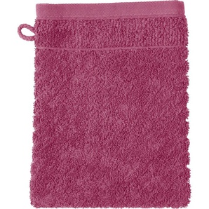 Waschhandschuh ROSS Smart Waschlappen Gr. B/L: 16 cm x 21 cm, lila (beere) Waschhandschuhe Waschlappen Uni-Rippe mit Velourslabel
