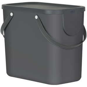Rotho Abfallbehälter 25 Liter  Albula | grau | Kunststoff, Kunststoff | 40 cm | 34 cm | 23,5 cm |