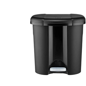 Rotho Abfalleimer 2x10 l Duo | schwarz | Kunststoff | 39 cm | 32 cm | cm 40,5 |