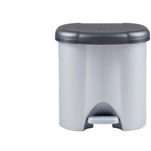 Rotho Abfalleimer 2x10 l Duo | silber | Kunststoff | 39 cm | 40,5 cm | cm 32,0 |