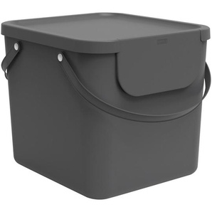 Rotho Abfallsammler Albula, Anthrazit, Kunststoff, 40 L, 40x35.5x34 cm, Blauer Engel, Reach, DIN EN ISO 9001, Küchen, Küchenausstattung, Mülleimer