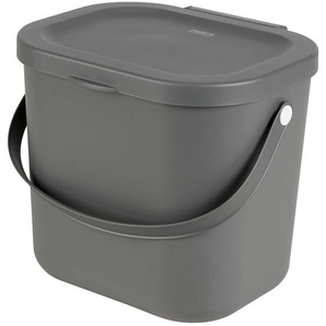 Rotho Abfallsammler Albula, Anthrazit, Kunststoff, 6 L, 23.5x20x20.8 cm, Blauer Engel, Reach, DIN EN ISO 9001, Küchen, Küchenausstattung, Mülleimer