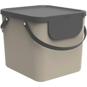 Rotho Abfallsammler Albula, Beige, Kunststoff, 40 L, 40x35.5x34 cm, Blauer Engel, Reach, DIN EN ISO 9001, Küchen, Küchenausstattung, Mülleimer