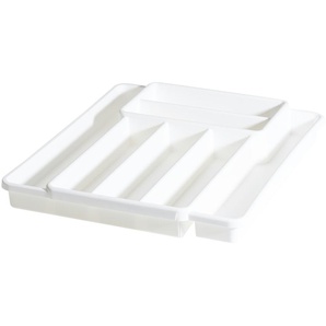 Rotho Besteckkasten  Domino - weiß - Kunststoff - 39,7 cm - 34,1 cm - 5,1 cm | Möbel Kraft