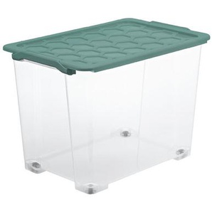Rotho BOX EVO Safe, Grün, Transparent, Kunststoff, 39.5x41.2x59 cm, Reach, DIN EN ISO 14001, DIN EN ISO 9001, luftdichter Verschluss, rollbar,