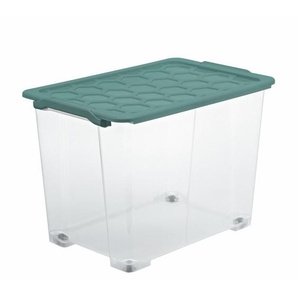 Rotho BOX EVO Safe, Grün, Transparent, Kunststoff, 39.5x41.2x59 cm, DIN EN ISO 14001, Reach, DIN EN ISO 9001, luftdichter Verschluss, rollbar,