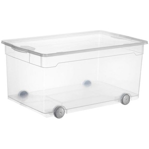 Rotho Box, Transparent, Kunststoff, 40x33.5x71.5 cm, Reach, DIN EN ISO 14001, DIN EN ISO 9001, Deckel abnehmbar, stapelbar, Ordnen & Aufbewahren,
