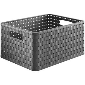 Rotho Korb Country, Anthrazit, Kunststoff, rechteckig, 27.8x19.1x36.8 cm, Reach, DIN EN ISO 14001, DIN EN ISO 9001, Ordnen & Aufbewahren,