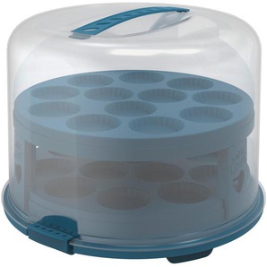 Rotho Kuchentransportbox Fresh, Kunststoff, rund, 34.5x26x35.5 cm, Reach, DIN EN ISO 14001, DIN EN ISO 9001, lebensmittelecht, Tragegriff, Backen,