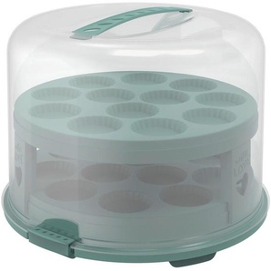 Rotho Kuchentransportbox Fresh, Kunststoff, rund, 34.5x26x35.5 cm, Reach, DIN EN ISO 14001, DIN EN ISO 9001, lebensmittelecht, Tragegriff, Backen,