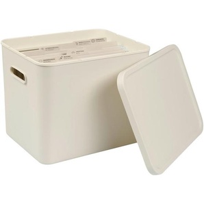 Rotho Organizer MY Paper, Weiß, Kunststoff, 29x29.5x37 cm, Deckel, stapelbar, Ordnen & Aufbewahren, Aufbewahrungskörbe, Organizer