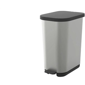 Rotho Treteimer Ribo - silber - Kunststoff - 40 cm - 28,5 cm - cm 51,3 | Möbel Kraft