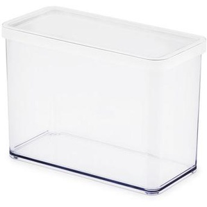 Rotho Vorratsdose Loft, Weiß, Transparent, Kunststoff, 2,1 L, rechteckig, 10x20x14.2 cm, Reach, DIN EN ISO 14001, DIN EN ISO 9001, lebensmittelecht,
