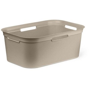 Rotho Wäschekorb Brisen, Cappuccino, Kunststoff, 41 L, 39.6x23.2x59.6 cm, Reach, DIN EN ISO 14001, DIN EN ISO 9001, Badaccessoires, Wäschesäcke &