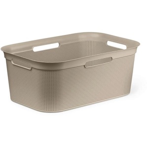 Rotho Wäschekorb Brisen, Cappuccino, Kunststoff, 41 L, 39.6x23.2x59.6 cm, Reach, DIN EN ISO 14001, DIN EN ISO 9001, Ordnen & Aufbewahren, Wäschekörbe