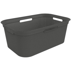 Rotho Wäschekorb Brisen, Schwarz, Kunststoff, 41 L, rechteckig, 39.6x23.2x59.6 cm, Ordnen & Aufbewahren, Wäschekörbe & Tonnen