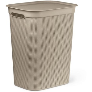 Rotho Wäschetonne Brisen, Cappuccino, Kunststoff, 50 L, 34x52.9x43.1 cm, Reach, DIN EN ISO 14001, DIN EN ISO 9001, Belüftungsöffnungen, Ordnen &