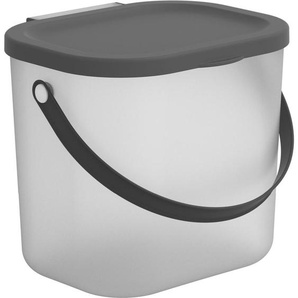 Rotho Waschmittelbehälter Albula, Anthrazit, Transparent, Kunststoff, 20x20.8x23.5 cm, Reach, DIN EN ISO 14001, DIN EN ISO 9001, Tragegriff, Deckel