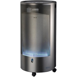 A (A++ bis G) ROWI Heizgerät Blue Flame Heizstrahler mit Thermostat und Tragegriff silberfarben Heizlüfter Heizstrahler