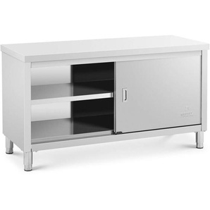 Royal Catering - Arbeitsschrank Edelstahl Gastro Arbeitstisch Schiebetüren Edelstahschrank