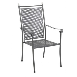 Royal Garden Sessel Excelsior hoch in eisengrau, Metall thermosint beschichtet