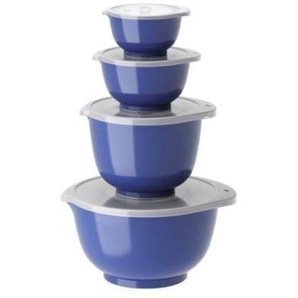Rosti - Margrethe Bowls - Set of 4  Lids Blue