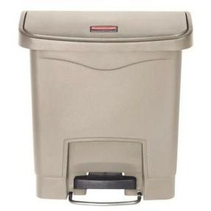 Rubbermaid - Tretabfalleimer slim jim® step-on 23,04 x 39,88 x 37,67 cm (b x h x t) 15l Kunststoff beige