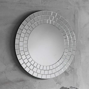 Runder Spiegel mit Rahmen in Mosaik Optik 80 cm Durchmesser