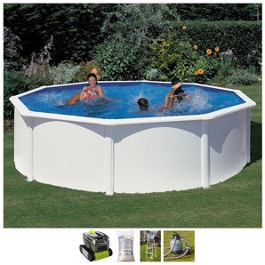 Rundpool GRE FIDJI Schwimmbecken Gr. Ø/B/H/L: 460 cm x Breite x Höhe 120 cm x Länge, 17450 l, weiß Rundpools 6-tlg., ØxH: 460x120 cm