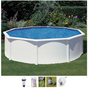 Rundpool GRE FIDJI Schwimmbecken Gr. Ø/B/H/L: 460 cm x Breite x Höhe 120 cm x Länge, 17450 l, weiß Rundpools 7-tlg., ØxH: 460x120 cm