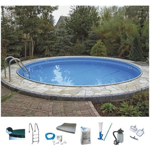 Rundpool KONIFERA Bahamas II Schwimmbecken Gr. Ø/B/H/L: 350 cm x Breite x Höhe 120 cm x Länge, 11000 l, weiß (weiß, blau) Rundpools ØxH: 350x120 cm, für den Volleinbau