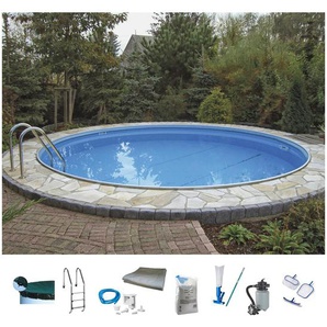 Rundpool KONIFERA Bahamas II Schwimmbecken Gr. Ø/B/H/L: 450 cm x Breite x Höhe 120 cm x Länge, 18000 l, weiß (weiß, blau) Rundpools ØxH: 450x120 cm, für den Volleinbau