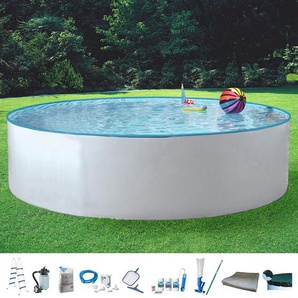 Rundpool KONIFERA Standard Schwimmbecken Gr. Ø/B/H/L: 350 cm x Breite x Höhe 120 cm x Länge, 11000 l, weiß Rundpools inkl. umfangreichem Zubehör, Tiefe 120 cm, versch. Größen