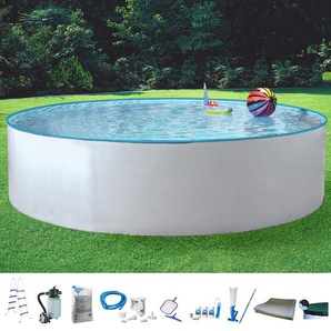 Rundpool KONIFERA Standard Schwimmbecken Gr. Ø/B/H/L: 360 cm x Breite x Höhe 110 cm x Länge, 10000 l, weiß Rundpools inkl. umfangreichem Zubehör, Tiefe 110 cm, versch. Größen