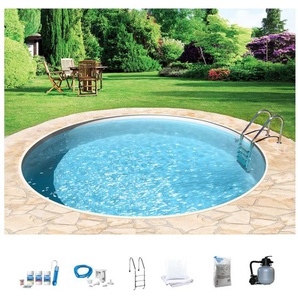 Rundpool MY POOL BWT Schwimmbecken Gr. Ø/B/H/L: 450 cm x Breite x Höhe 120 cm x Länge, 18000 l, beige (weiß, sand) Rundpools ØxH: 450x120 cm