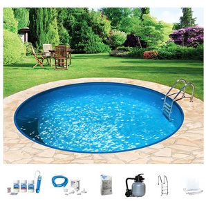 Rundpool MY POOL BWT Schwimmbecken Gr. Ø/B/H/L: 450 cm x Breite x Höhe 120 cm x Länge, 18000 l, weiß (weiß, blau) Rundpools ØxH: 450x120 cm