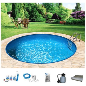 Rundpool MY POOL BWT Schwimmbecken Gr. Ø/B/H/L: 450 cm x Breite x Höhe 120 cm x Länge, 18000 l, weiß (weiß, blau) Rundpools ØxH: 450x120 cm