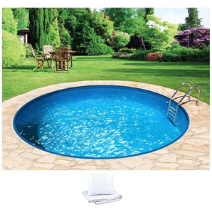 Rundpool MY POOL BWT Schwimmbecken Gr. Ø/B/H/L: 450 cm x Breite x Höhe 120 cm x Länge, 18000 l, weiß (weiß, blau) Rundpools ØxH: 450x120 cm